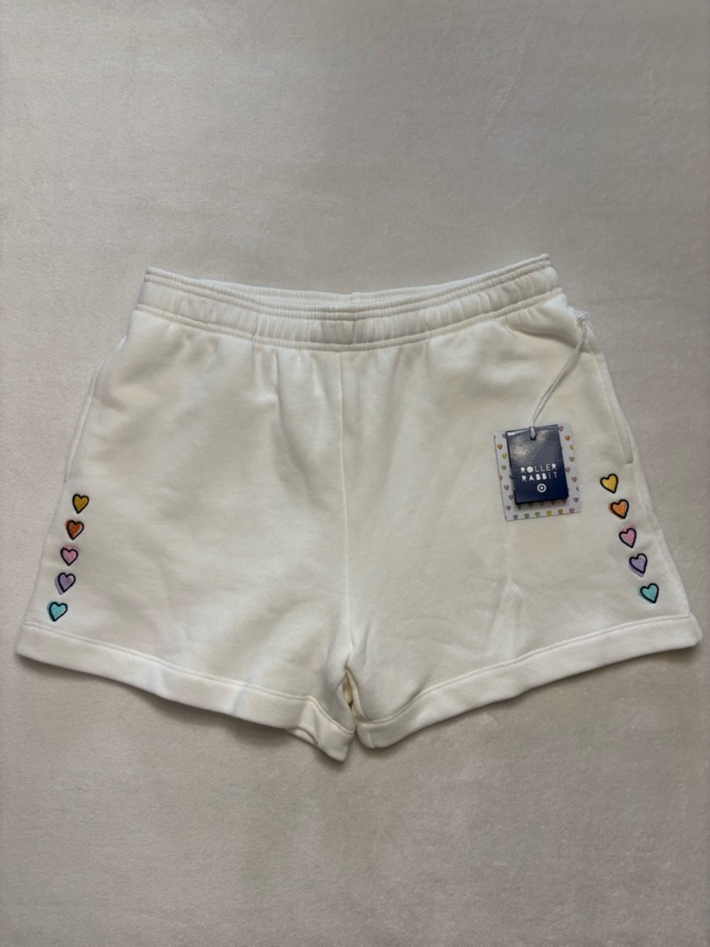 💗🐰Roller Rabbit x Target Women's Disco Hearts Shorts White NWT Size S
